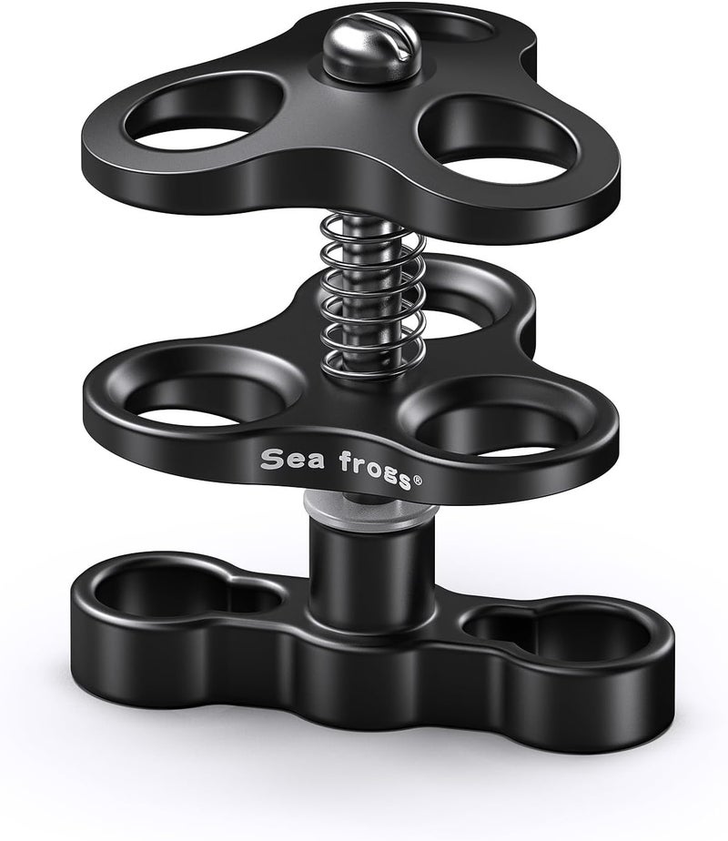 Seafrogs Triple Ball Clamp Diving Camera Bracket Aluminum Spring Flashlight Clamp for Diving Underwater Photography System CP-4 - Image 1